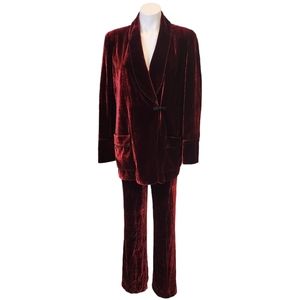 Tommy Hilfiger Vintage Red Crushed Velvet Suit